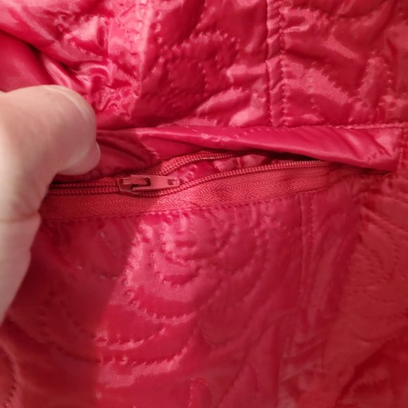 JG Hook Vintage Women Red Rose Quilted Jacket, M - Picture 3 of 6
